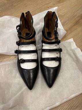 Frye leather flats with straps